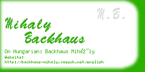 mihaly backhaus business card